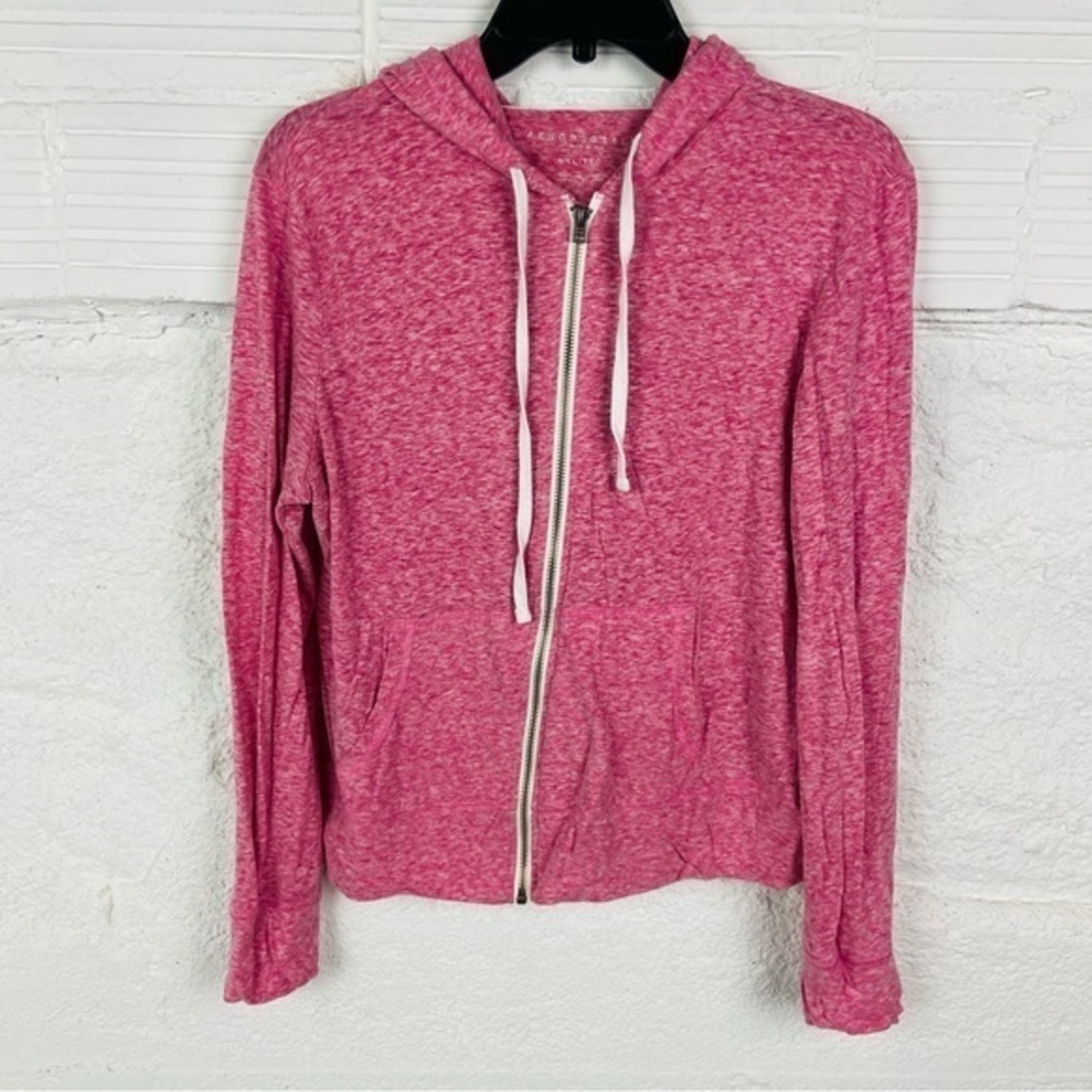 Aeropostale Pink Marled lightweight cotton blend full zip Hoodie sweater SZ XXL